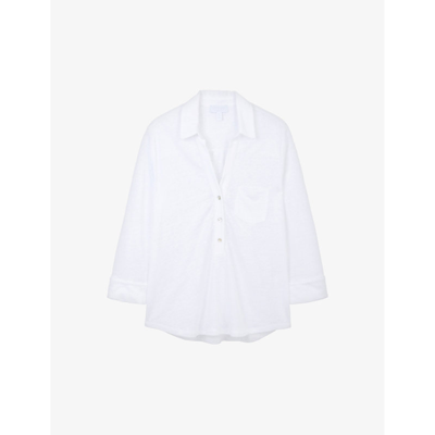 The White Company Womens White Patch-pocket Linen Shirt
