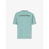 A-cold-wall* A Cold Wall Mens Faded Teal Overdye Logo-print Cotton-jersey T-shirt