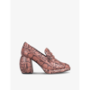 MARTINE ROSE X CLARKS MARTINE ROSE X CLARKS WOMEN'S ROSE SNAKE LEATHER HEELED LOAFERS