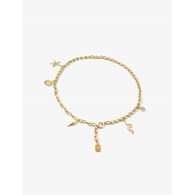 Sandro Womens Naturels Charm-embellished Gold-tone Brass Chain Belt