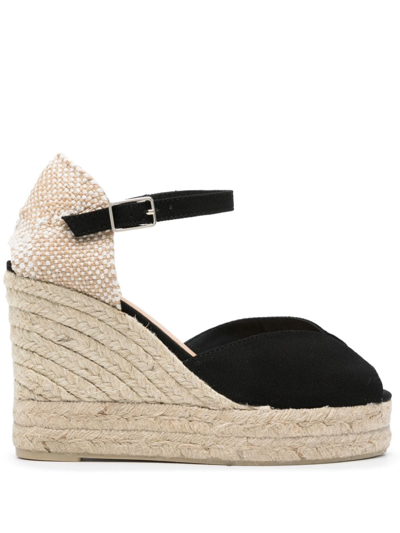 Castaner Since 1927 Bianca Raffia Wedge Espadrilles In Black