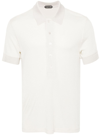 Tom Ford Polo With Logo In Neutrals