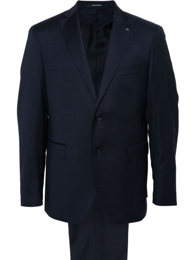 Tagliatore Single-breasted Wool Suit In Blue