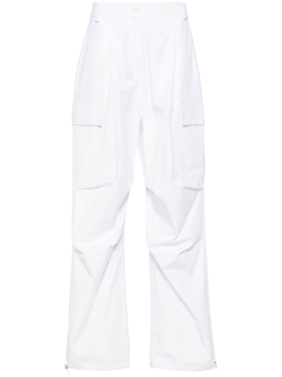 Patrizia Pepe Logo-appliqué Cargo Trousers In White