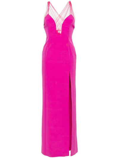 Genny Panelled Sleeveless Maxi Dress In Fuxia