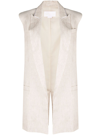 Genny Open-front Tailored Vest In Neutrals