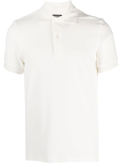 Tom Ford Cotton-piqué Polo Shirt In Neutrals