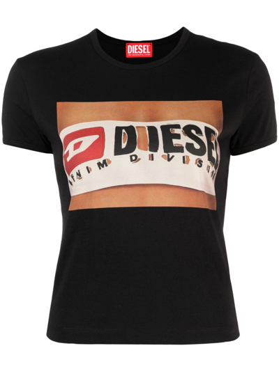 Diesel Logo-print Cotton T-shirt In Black