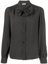 SAINT LAURENT MICRO POLKA DOT BLOUSE