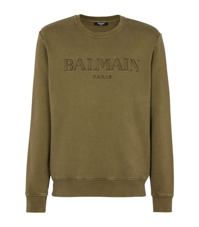 Balmain Vintage  Cotton Sweatshirt In Green