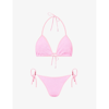 HUNZA G HUNZA G WOMEN'S BUBBLEGUM GINA CRINKLED-TEXTURE BIKINI