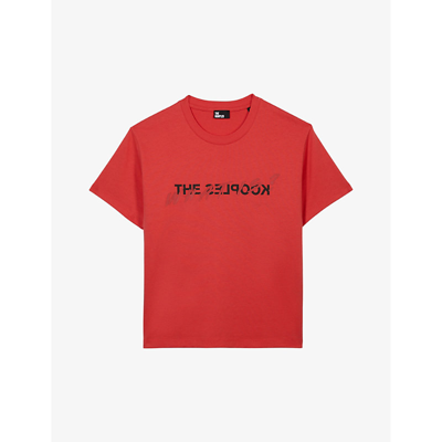 The Kooples Womens Red Brique Graphic-print Short-sleeve Cotton T-shirt