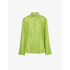 Oseree Green Lumière Shirt With Glitter In Polyamide Woman In Lime