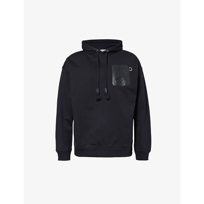 Loewe Mens Black Anagram-patch Relaxed-fit Cotton-jersey Hoody