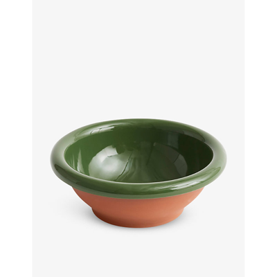 Hay Green Barro Small Striped Terracotta Salad Bowl Cm