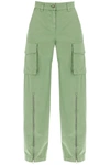 Stella Mccartney Mid-rise Corduroy-trim Straight-leg Cargo Trousers In Green