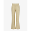 4TH & RECKLESS 4TH & RECKLESS WOMENS OLIVE CHARLO CRINKLED-TEXTURE STRAIGHT-LEG MID-RISE WOVEN TROUSERS