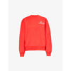 SPORTY AND RICH SPORTY & RICH WOMEN'S SPORTS RED PREP BRANDED-PRINT COTTON-JERSEY SWEATSHIRT