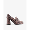 MARTINE ROSE X CLARKS MARTINE ROSE X CLARKS WOMEN'S ROSE TEXTILE SNAKE-EFFECT RECYCLED-POLYESTER HEELED LOAFERS