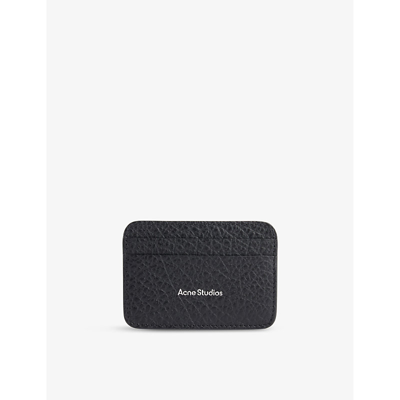 Acne Studios Black Logo-embossed Grained Leather Card Holder