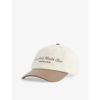 SPORTY AND RICH SPORTY & RICH WOMEN'S OFF WHITE HEALTH CLUB BRAND-EMBROIDERED WOOL CAP