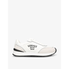 VERSACE VERSACE MEN'S WHITE LOGO-EMBELLISHED LEATHER LOW-TOP TRAINERS