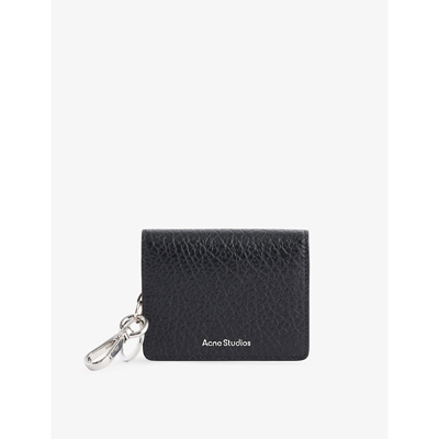 Acne Studios Black Logo-embossed Key-ring Embellished Leather Card Holder