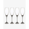 VILLEROY & BOCH VILLEROY & BOCH MANUFACTURE ROCK CHAMPAGNE FLUTE GLASSES SET OF FOUR