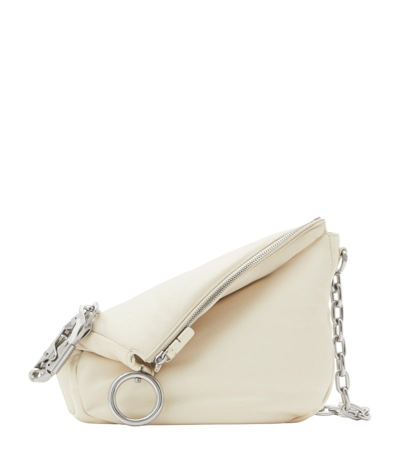 Burberry Small Knight Leather Shoulder Bag In White