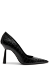 GIA BORGHINI GIA BORGHINI BALANTINE 100 CROCODILE-EFFECT LEATHER PUMPS