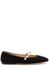 JIMMY CHOO ADE EMBELLISHED SUEDE BALLET FLATS