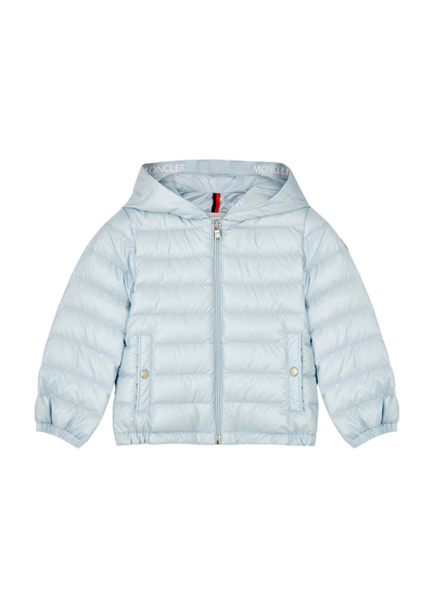 Moncler Kids Sesen Quilted Shell Jacket In Blue Light