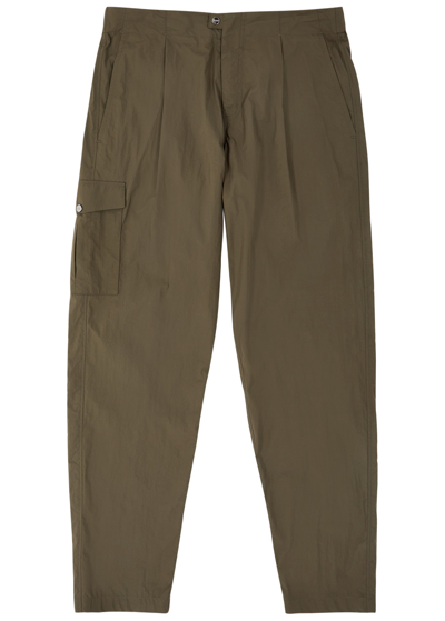 Herno Shell Cargo Trousers In Khaki