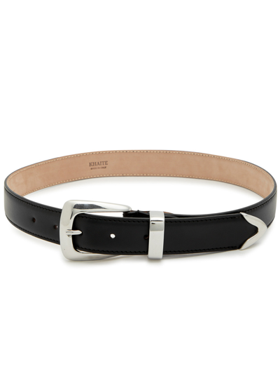 Khaite Benny Leather Belt In Black