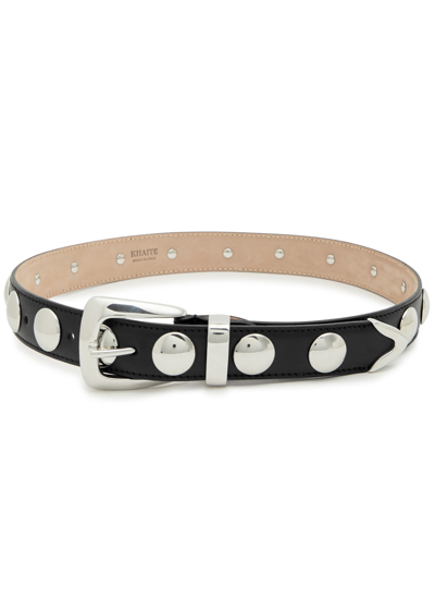 Khaite Benny Studded Leather Belt In Black