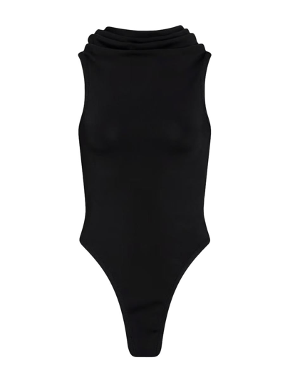 Alaïa Sleeveless Hooded Bodysuit In Black