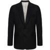 Eraldo Frayed Pinstriped Wool Blazer In Blue