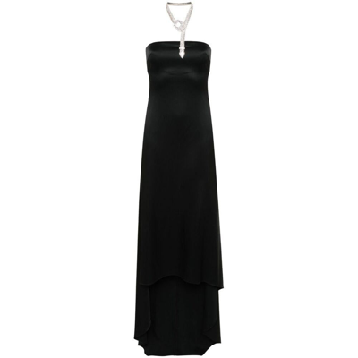 Giuseppe Di Morabito Strapless Satin Maxi Dress In Black