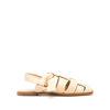Hereu Interlocking Knitted Flat Sandals In Neutrals