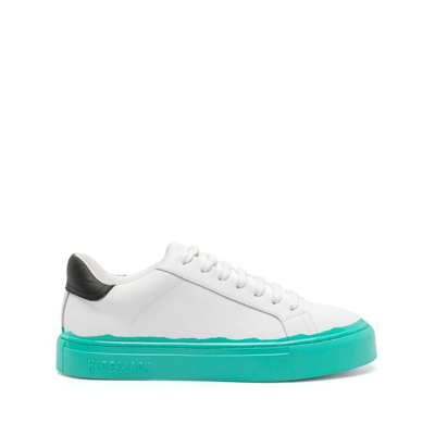 Hide & Jack Colour-block Panelled Leather Sneakers In White