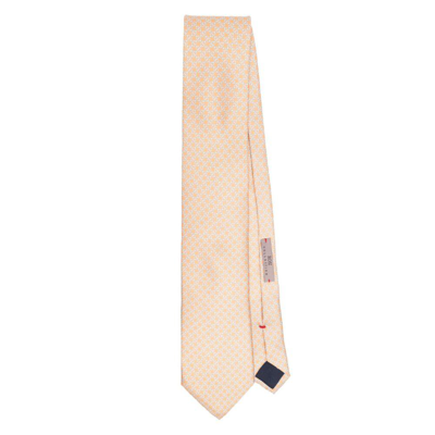 Lady Anne Patterned-jacquard Silk Tie In Orange