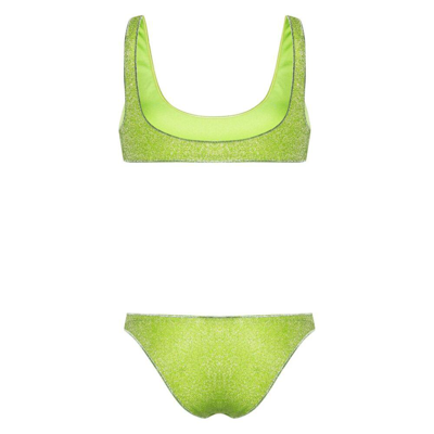 Oseree Oséree Lumiere Shimmer Bikini Set In Green