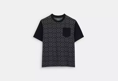 Coach Outlet Signature T-shirt In Organic Cotton In Black
