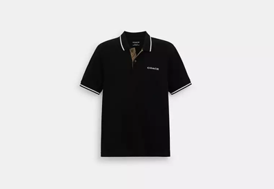 Coach Outlet Signature Polo In Black