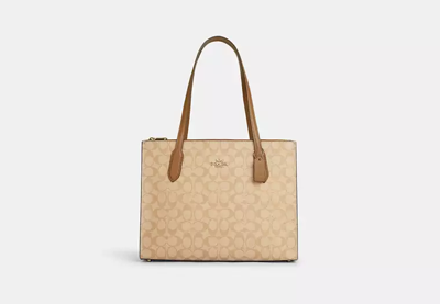 Coach Outlet Nina Tote In Signature Canvas In Dun