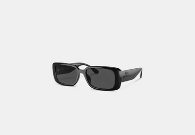 Coach Outlet Narrow Rectangle Sunglasses In Black