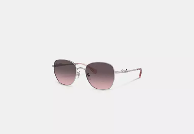 Coach Outlet Script Round Sunglasses In Grey