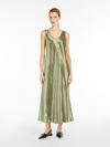 Max Mara Talete Sleeveless Crinkle Satin Dress In Pastel Green