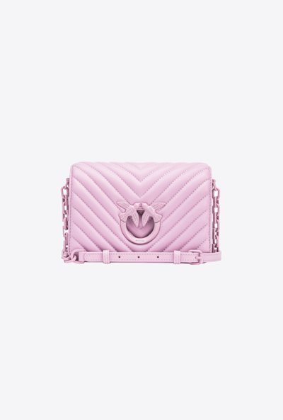 Pinko Mini Love Bag Click Chevron Colour Block In Pink