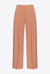 Pinko Wide-leg Trousers With Side Slit In Maroon Brown